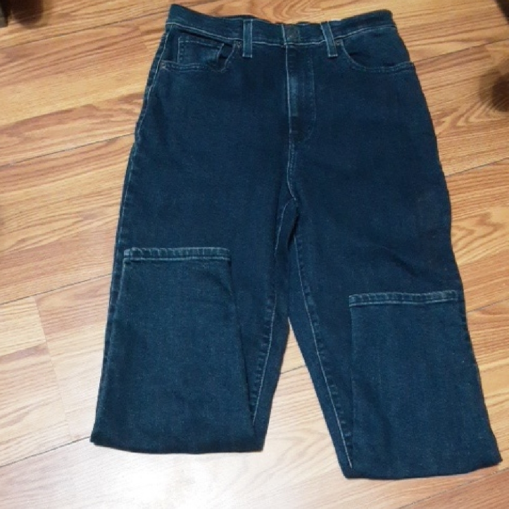 LEVI'S HIGH WAISTED Dark Blue Denim Taper Leg‎ Jeans